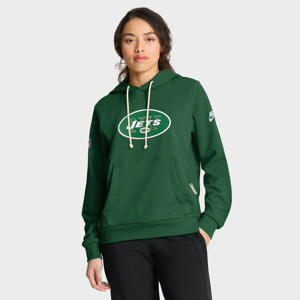 New York Jets Women's Throwback Sideline Standard Issue Dri-FIT Hoodie Kelly Green