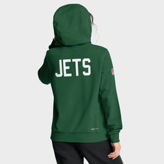 New York Jets Women's Throwback Sideline Standard Issue Dri-FIT Hoodie Kelly Green