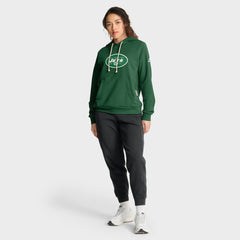 New York Jets Women's Throwback Sideline Standard Issue Dri-FIT Hoodie Kelly Green
