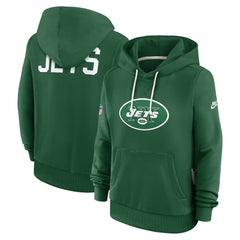New York Jets Women's Throwback Sideline Standard Issue Dri-FIT Hoodie Kelly Green