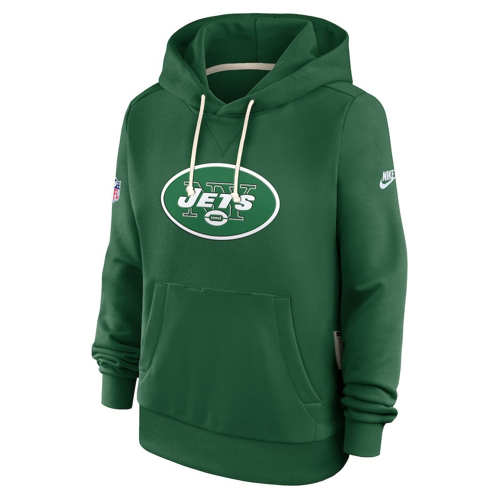 New York Jets Women's Throwback Sideline Standard Issue Dri-FIT Hoodie Kelly Green