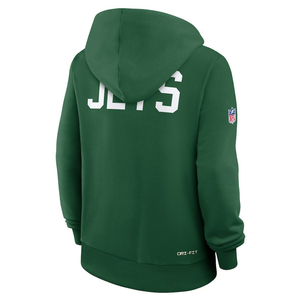 New York Jets Women's Throwback Sideline Standard Issue Dri-FIT Hoodie Kelly Green