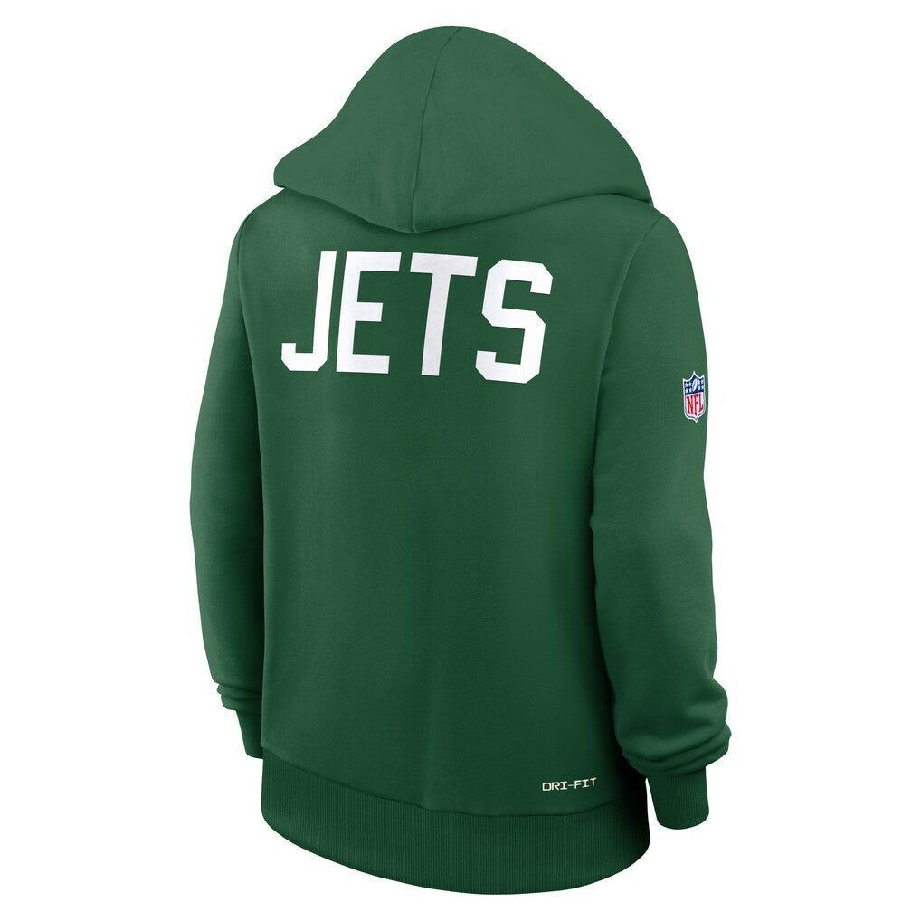 New York Jets Women's Throwback Sideline Standard Issue Dri-FIT Hoodie Kelly Green