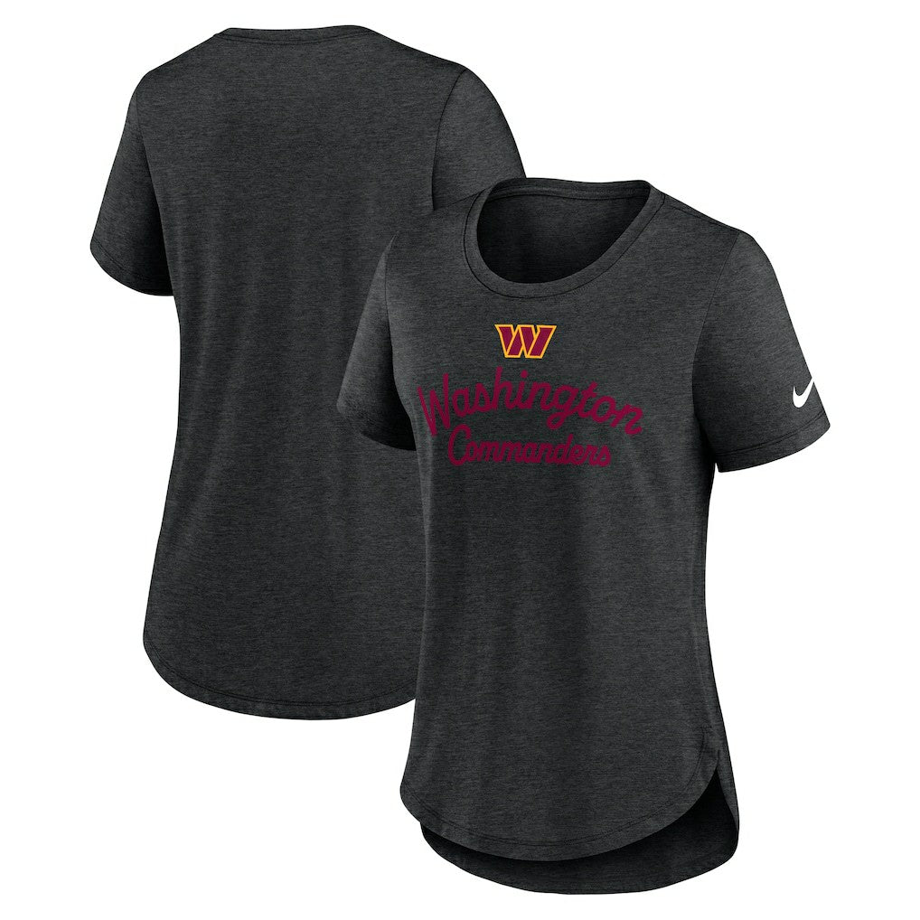 Washington Commanders Women's Script Tri-Blend T-Shirt Charcoal
