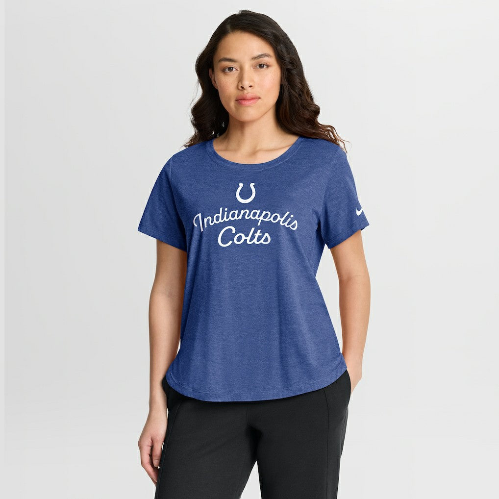 Indianapolis Colts Women's Script Tri-Blend T-Shirt Royal