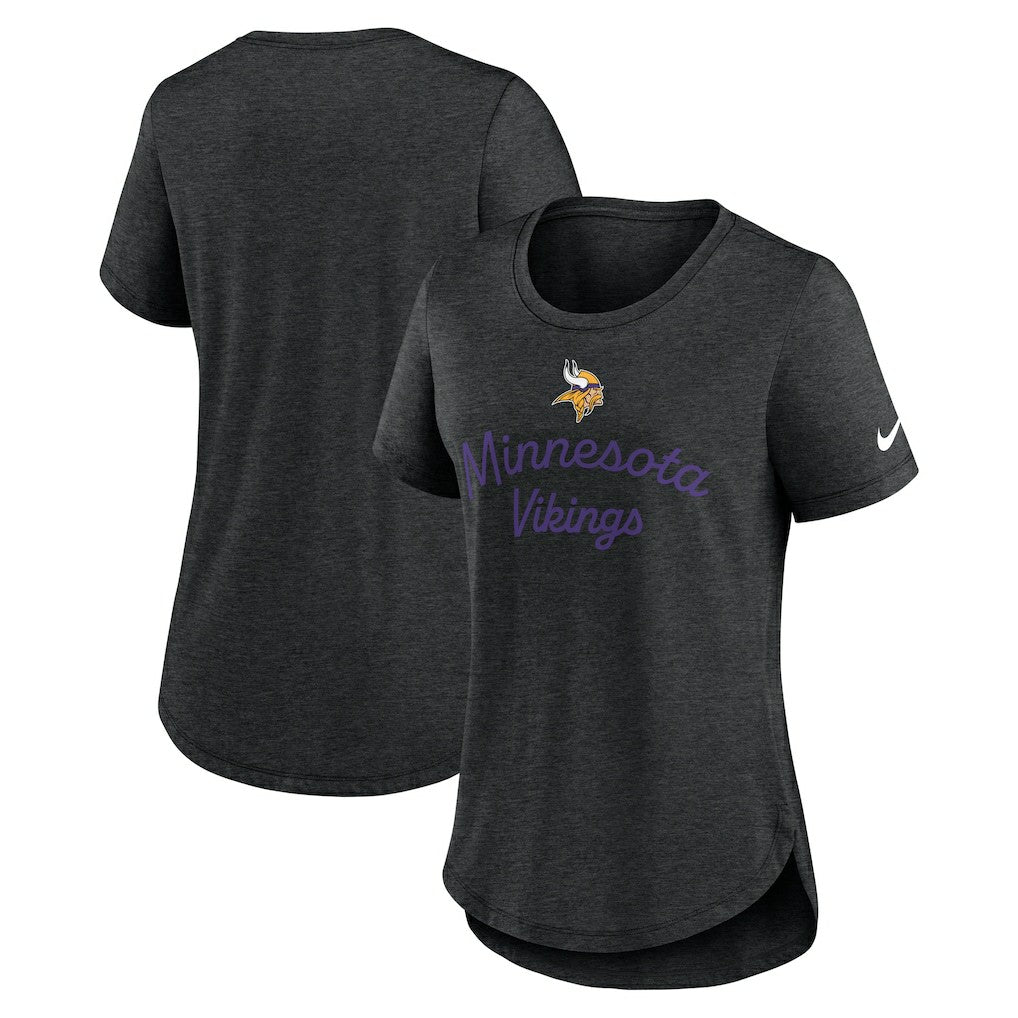 Minnesota Vikings Women's Script Tri-Blend T-Shirt Black