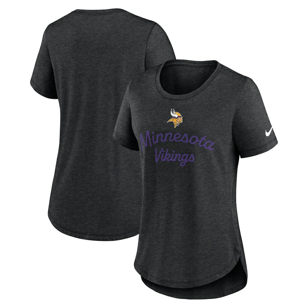 Minnesota Vikings Women's Script Tri-Blend T-Shirt Black