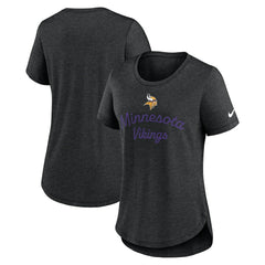 Minnesota Vikings Women's Script Tri-Blend T-Shirt Black