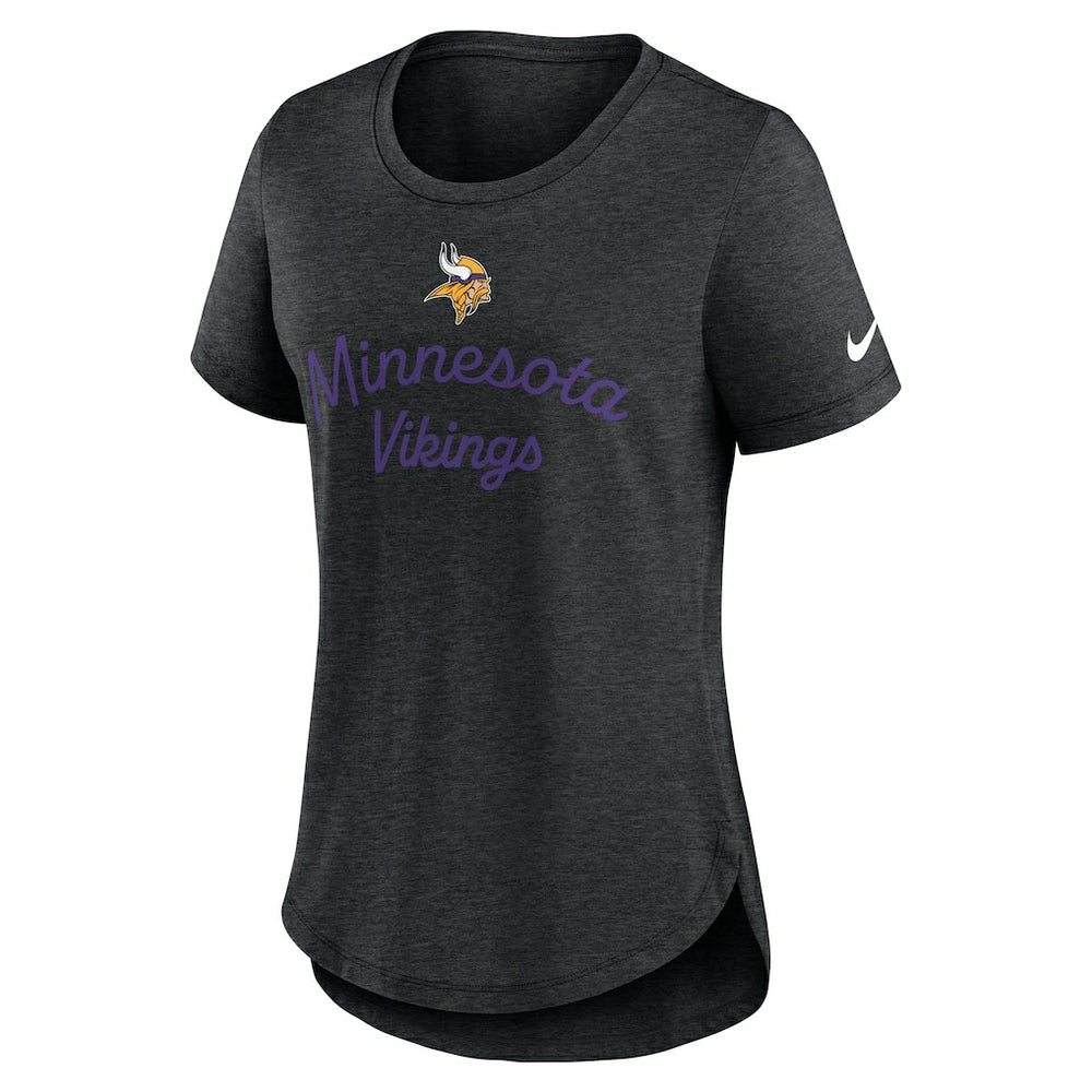 Minnesota Vikings Women's Script Tri-Blend T-Shirt Black