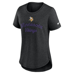 Minnesota Vikings Women's Script Tri-Blend T-Shirt Black