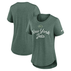 New York Jets Women's Script Tri-Blend T-Shirt Green