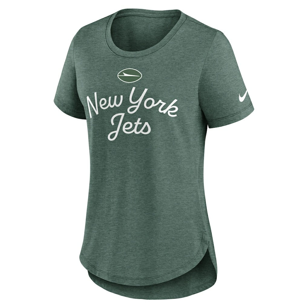 New York Jets Women's Script Tri-Blend T-Shirt Green