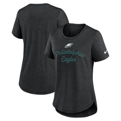 Philadelphia Eagles Women's Script Tri-Blend T-Shirt Black