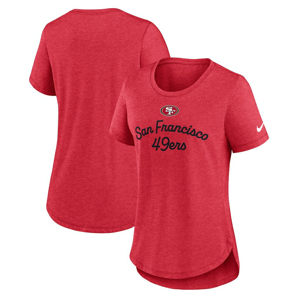 San Francisco 49ers Women's Script Tri-Blend T-Shirt Scarlet