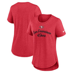 San Francisco 49ers Women's Script Tri-Blend T-Shirt Scarlet