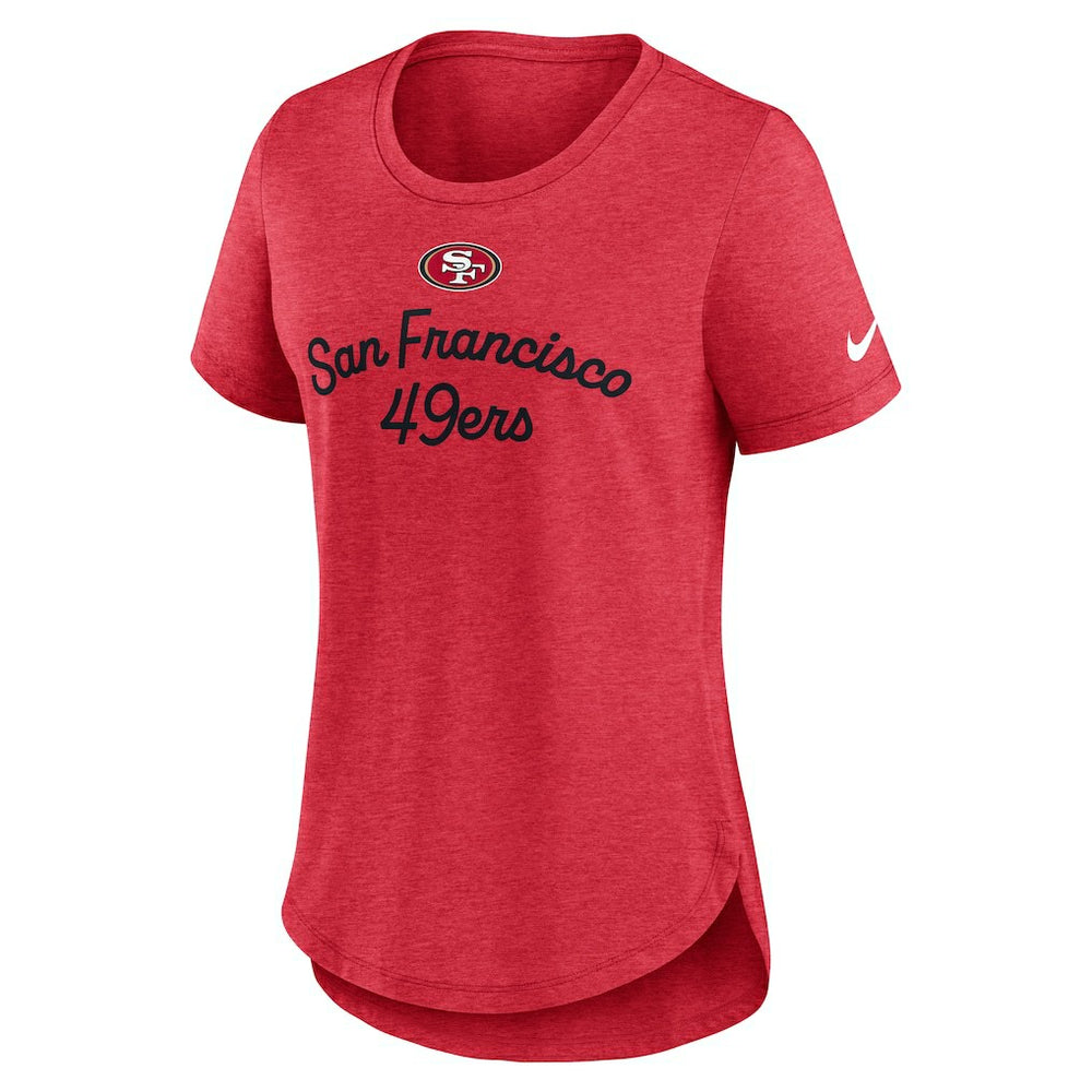 San Francisco 49ers Women's Script Tri-Blend T-Shirt Scarlet