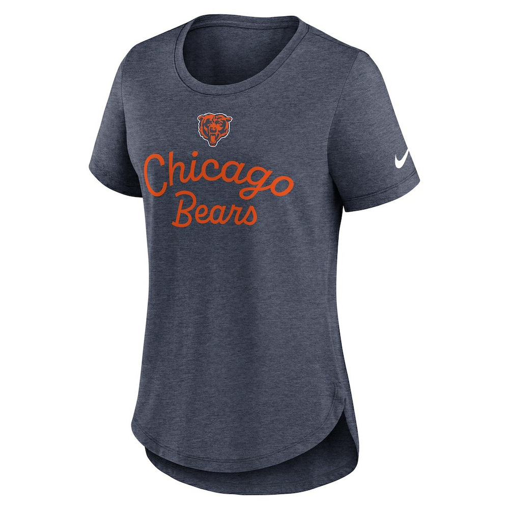 Chicago Bears Women's Script Tri-Blend T-Shirt Navy