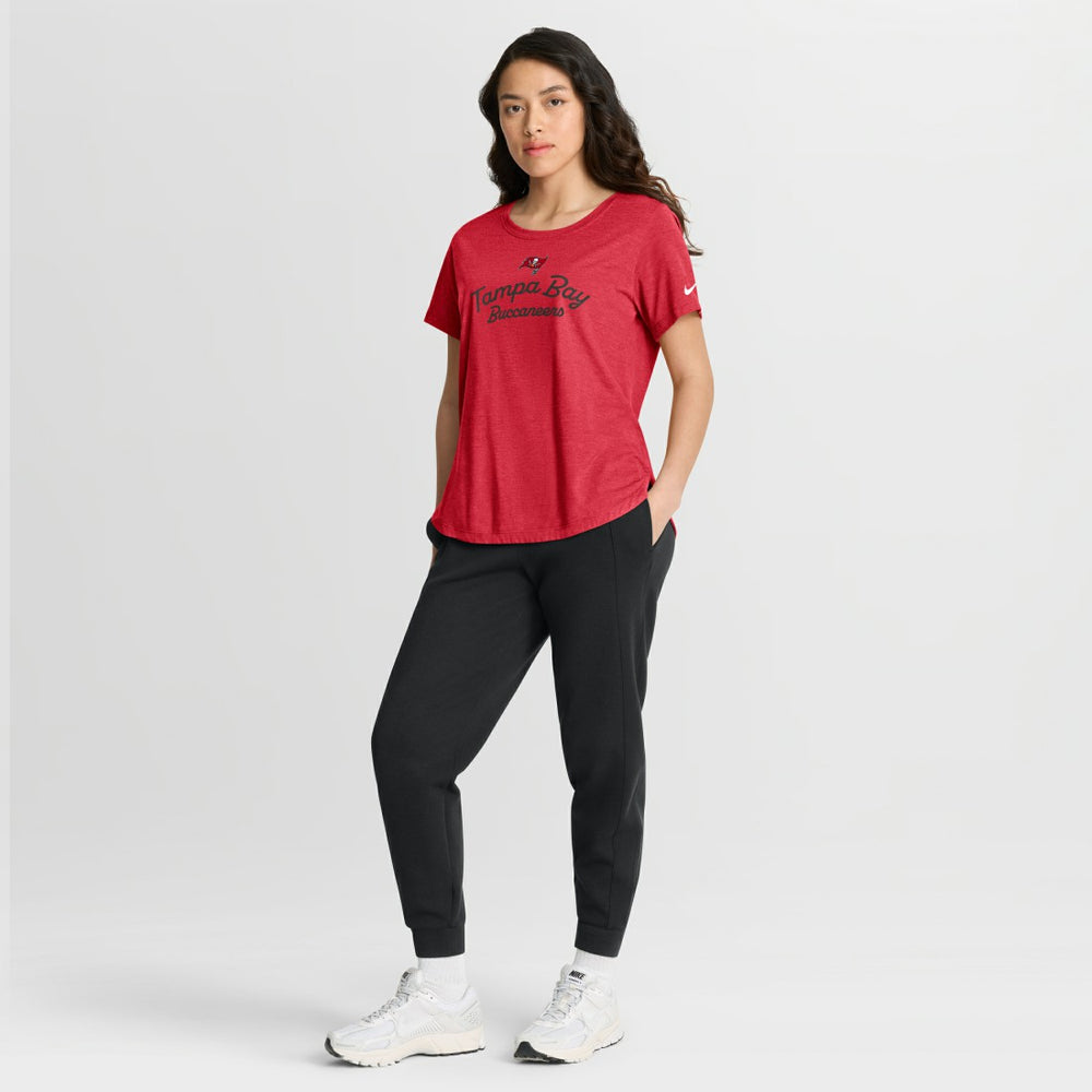 Tampa Bay Buccaneers Women's Script Tri-Blend T-Shirt Red