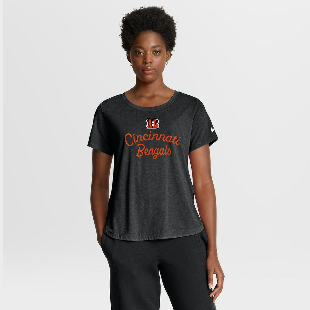 Cincinnati Bengals Women's Script Tri-Blend T-Shirt Black