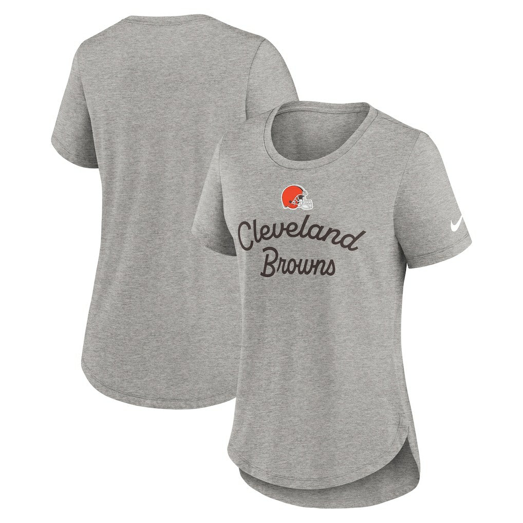 Cleveland Browns Women's Script Tri-Blend T-Shirt Gray