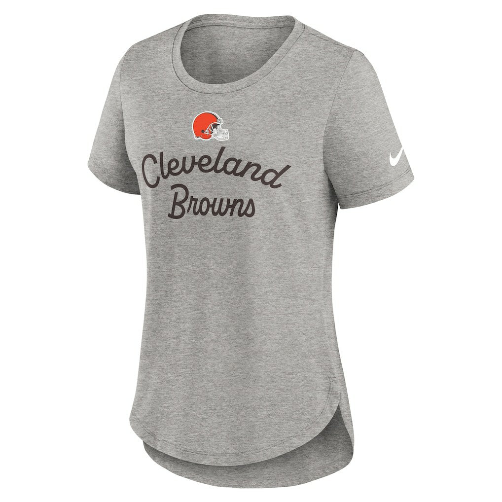 Cleveland Browns Women's Script Tri-Blend T-Shirt Gray