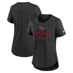 Arizona Cardinals Women's Script Tri-Blend T-Shirt Black