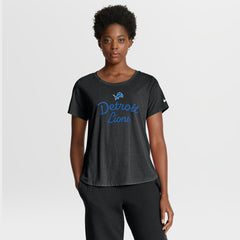 Detroit Lions Women's Script Tri-Blend T-Shirt Black