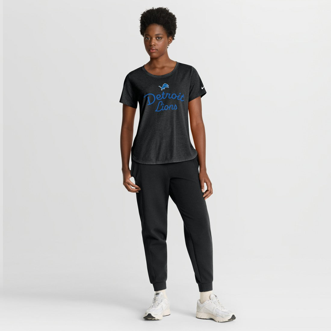 Detroit Lions Women's Script Tri-Blend T-Shirt Black
