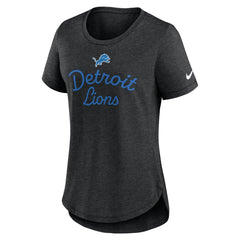 Detroit Lions Women's Script Tri-Blend T-Shirt Black