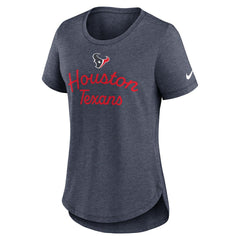 Houston Texans Women's Script Tri-Blend T-Shirt Navy