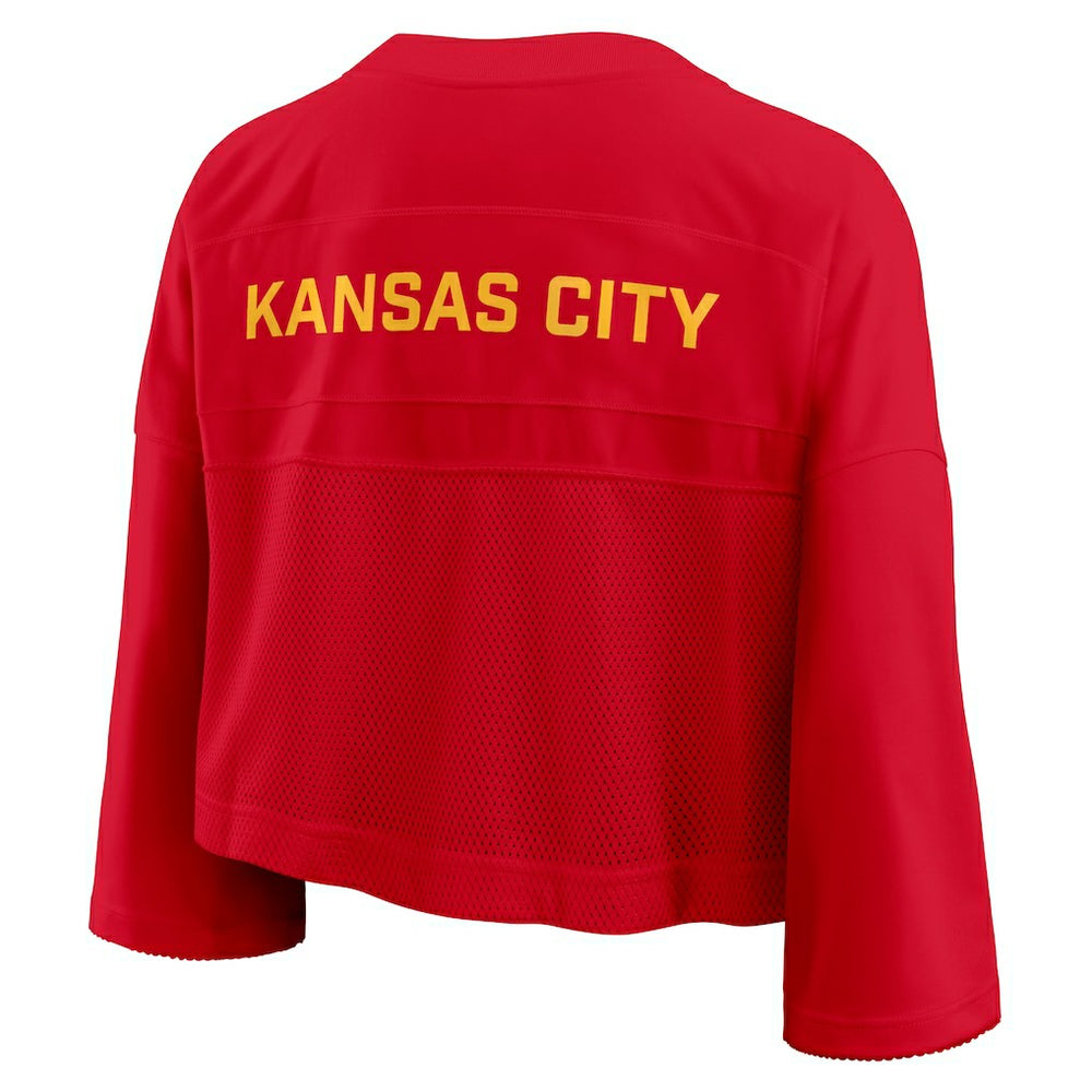 Kansas City Chiefs Women's Primetime Cropped Mesh Dri-FIT Fashion Jersey Red