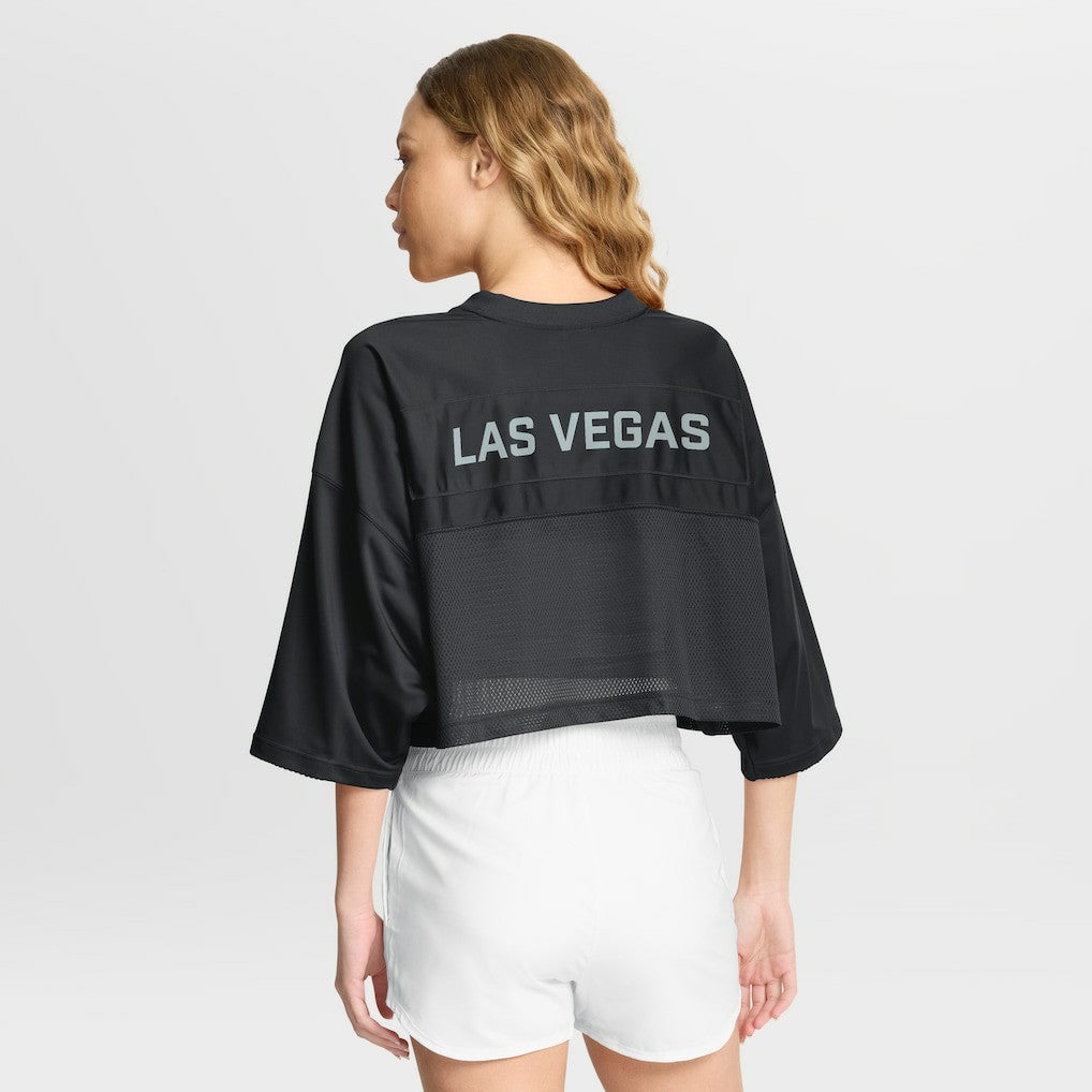 Las Vegas Raiders Women's Primetime Cropped Mesh Dri-FIT Fashion Jersey Black