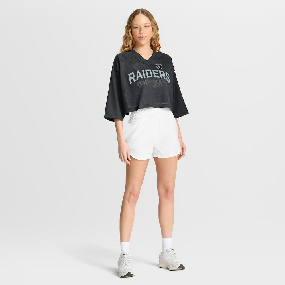 Las Vegas Raiders Women's Primetime Cropped Mesh Dri-FIT Fashion Jersey Black