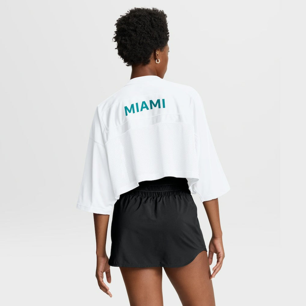 Miami Dolphins Women's Primetime Cropped Mesh Dri-FIT Fashion Jersey White