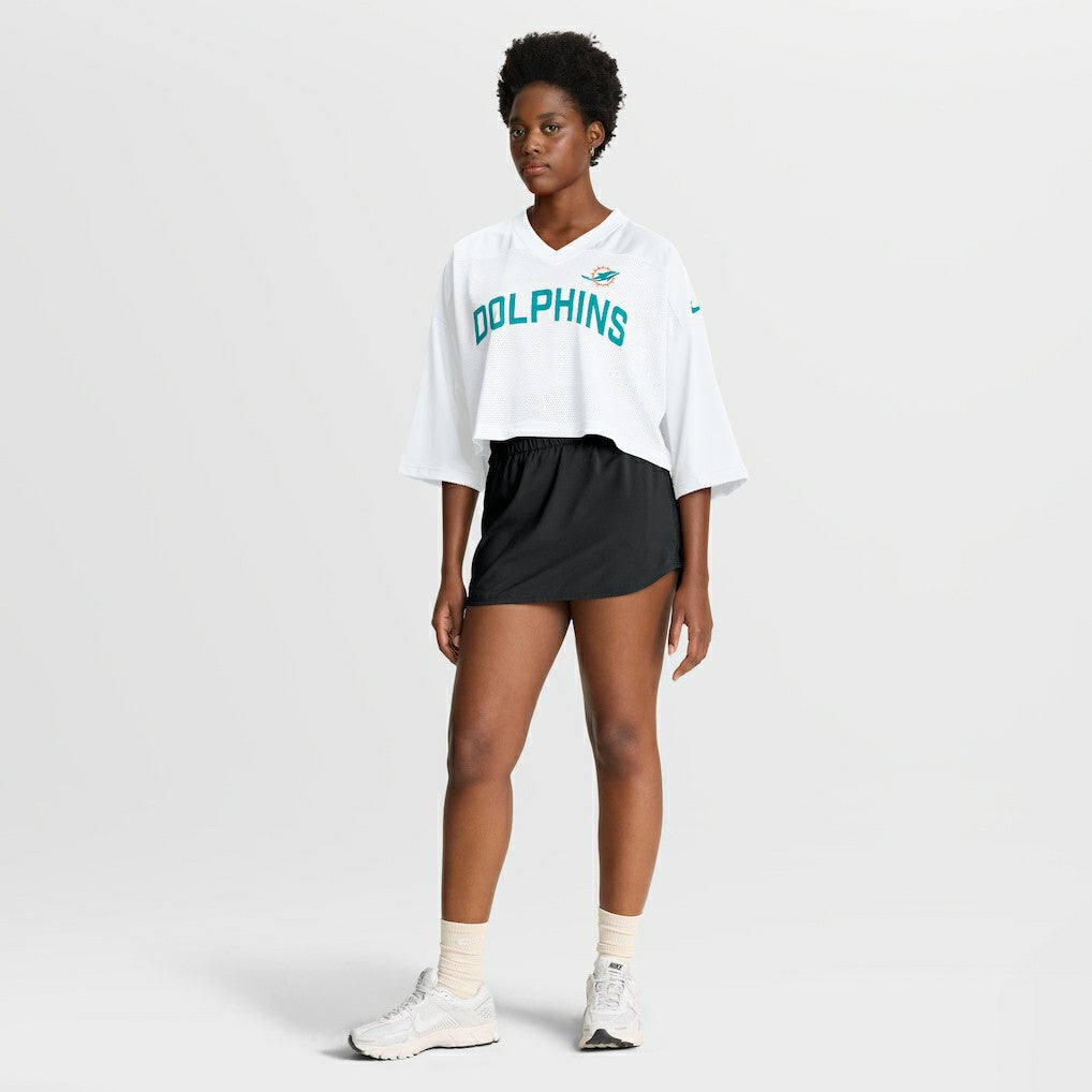 Miami Dolphins Women's Primetime Cropped Mesh Dri-FIT Fashion Jersey White