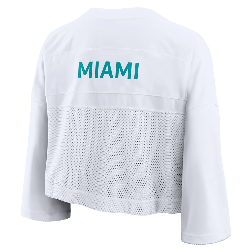 Miami Dolphins Women's Primetime Cropped Mesh Dri-FIT Fashion Jersey White