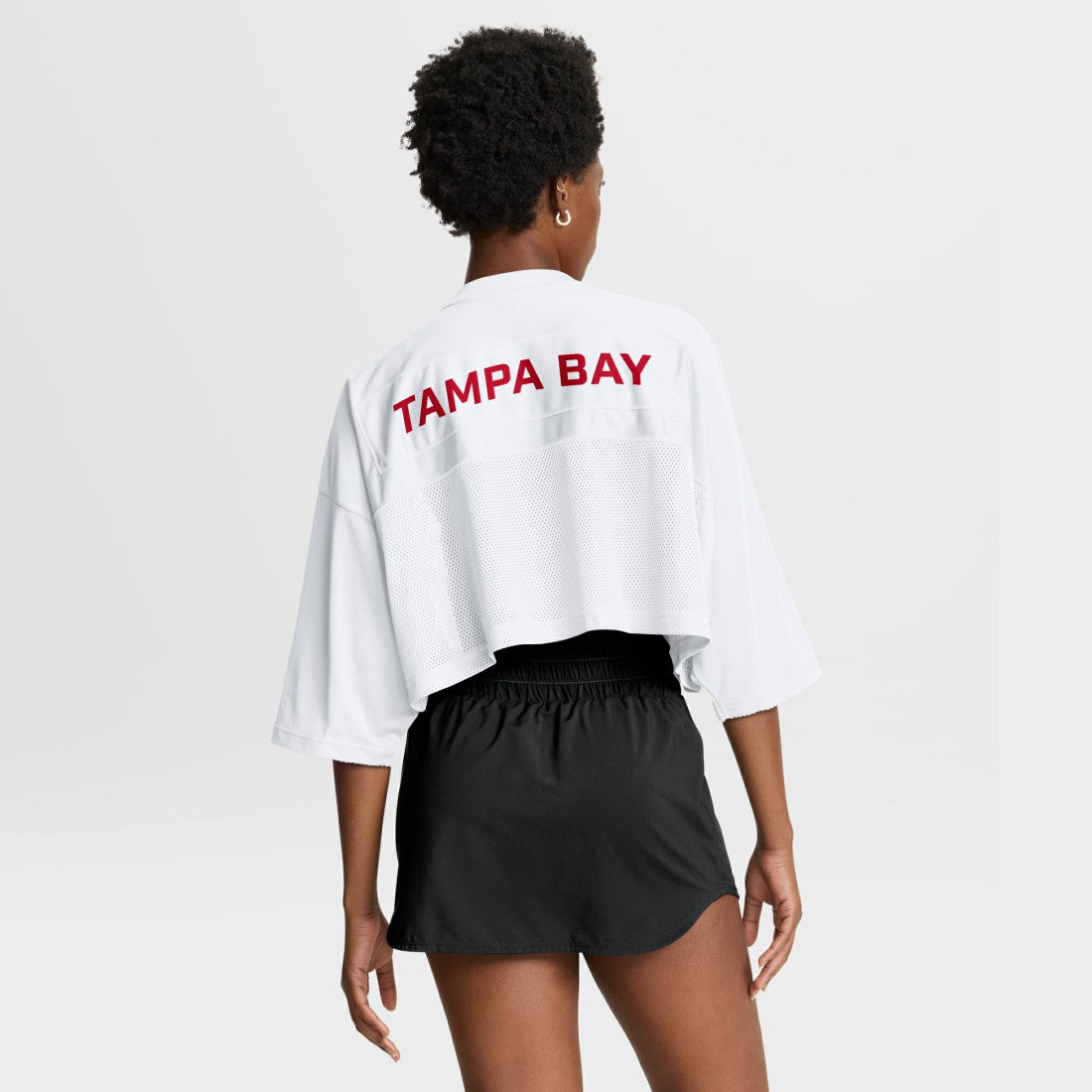 Tampa Bay Buccaneers Women's Primetime Cropped Mesh Dri-FIT Fashion Jersey White