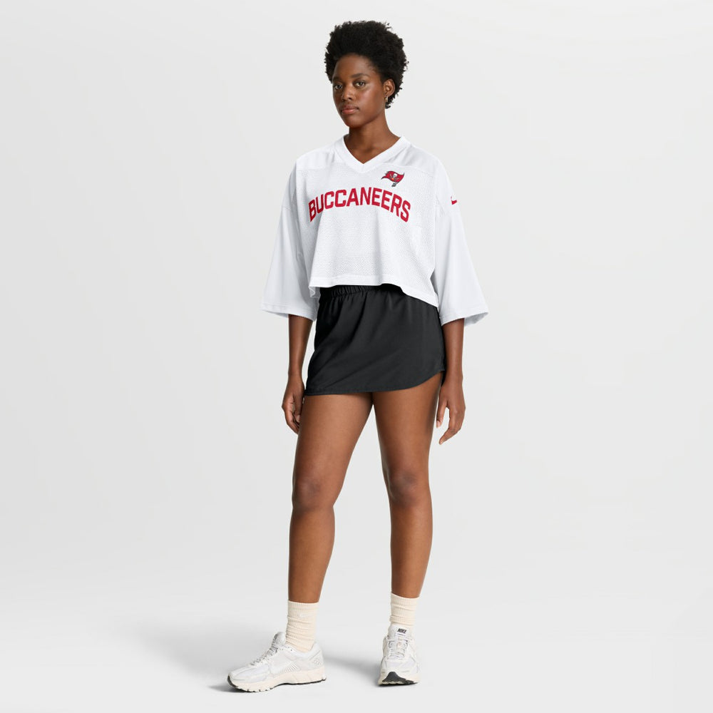 Tampa Bay Buccaneers Women's Primetime Cropped Mesh Dri-FIT Fashion Jersey White