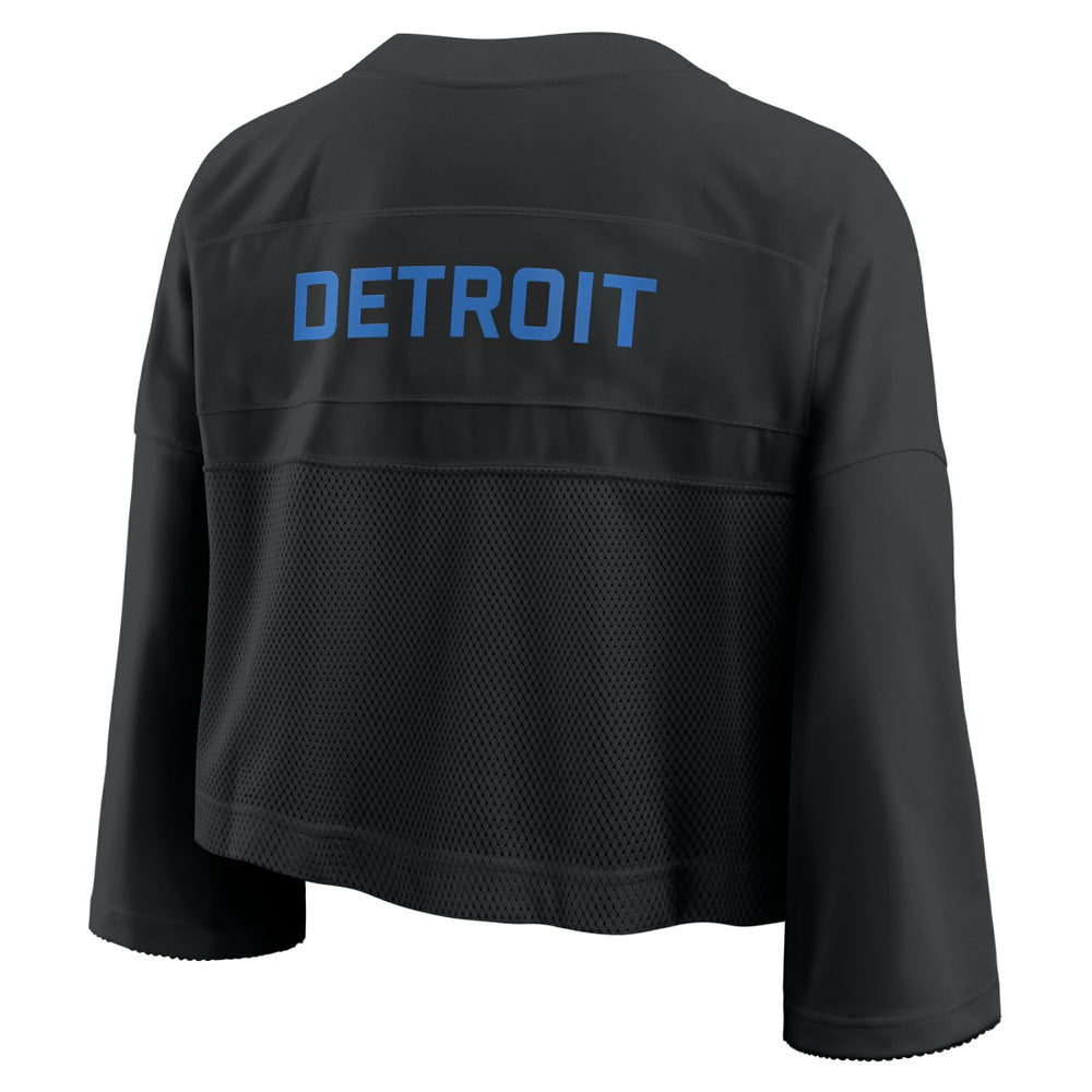Detroit Lions Women's Primetime Cropped Mesh Dri-FIT Fashion Jersey Black