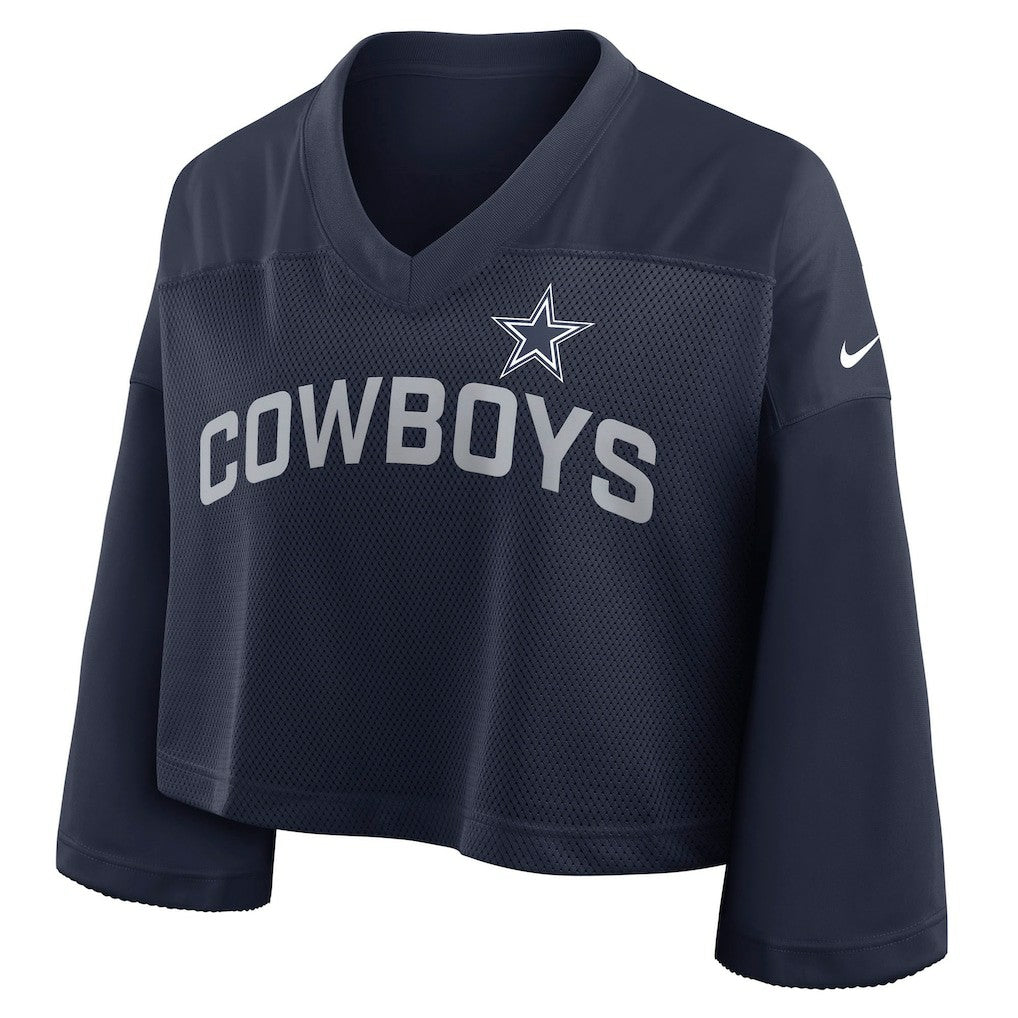 Dallas Cowboys Women's Primetime Cropped Mesh Dri-FIT Fashion Jersey Navy
