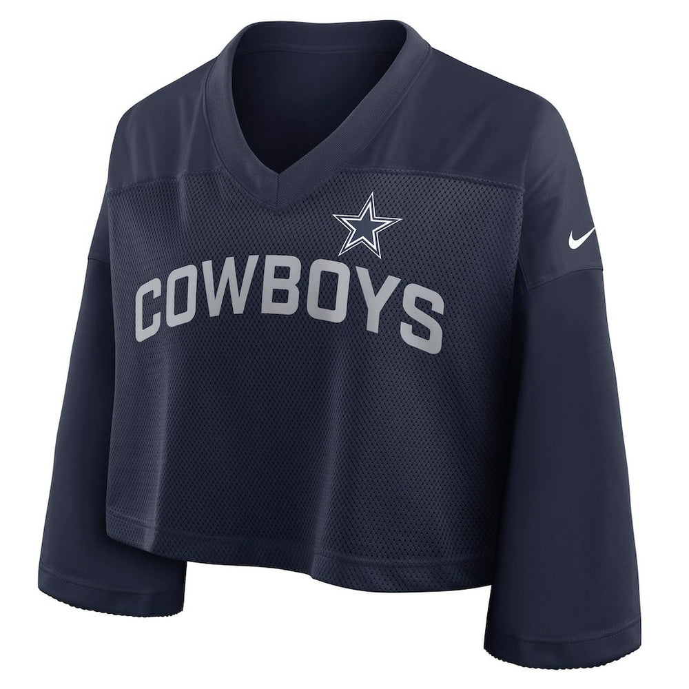 Dallas Cowboys Women's Primetime Cropped Mesh Dri-FIT Fashion Jersey Navy