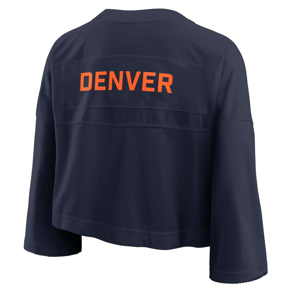 Denver Broncos Women's Primetime Cropped Mesh Dri-FIT Fashion Jersey Navy