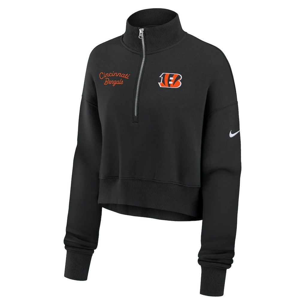 Cincinnati Bengals Women's Primetime Phoenix Half-Zip Sweatshirt Black