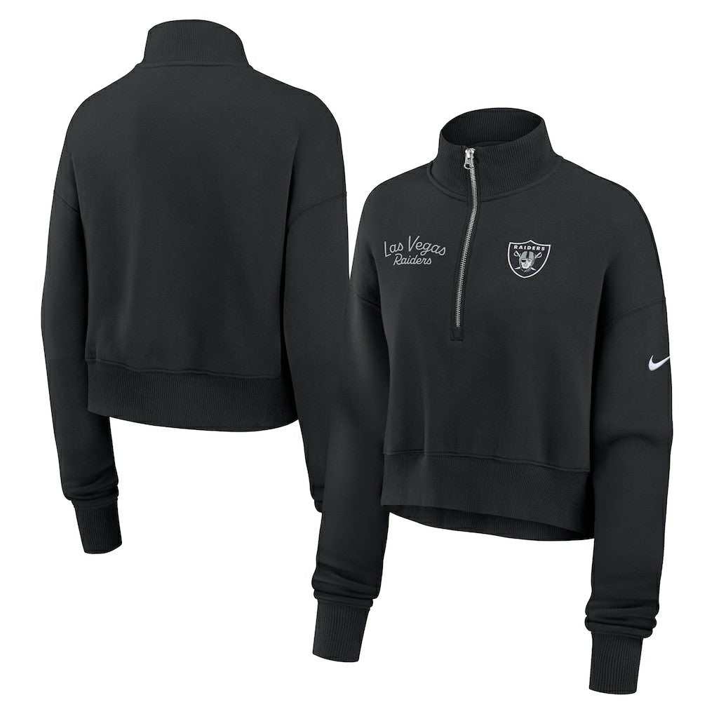 Las Vegas Raiders Women's Primetime Phoenix Half-Zip Sweatshirt Black