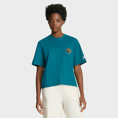 Jacksonville Jaguars Women's Rewind Pocket Boxy T-Shirt Teal