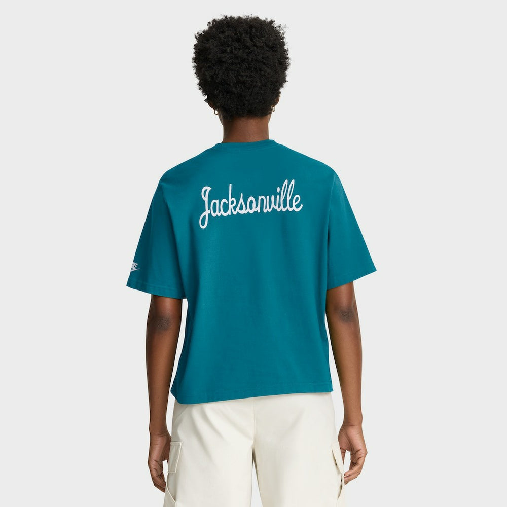 Jacksonville Jaguars Women's Rewind Pocket Boxy T-Shirt Teal