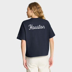 Houston Texans Women's Rewind Pocket Boxy T-Shirt Navy