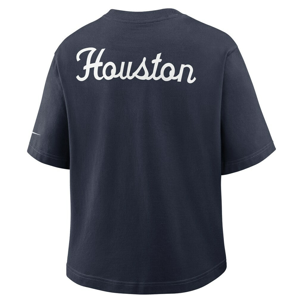 Houston Texans Women's Rewind Pocket Boxy T-Shirt Navy
