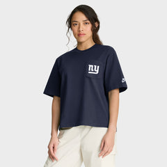 New York Giants Women's Rewind Pocket Boxy T-Shirt Royal