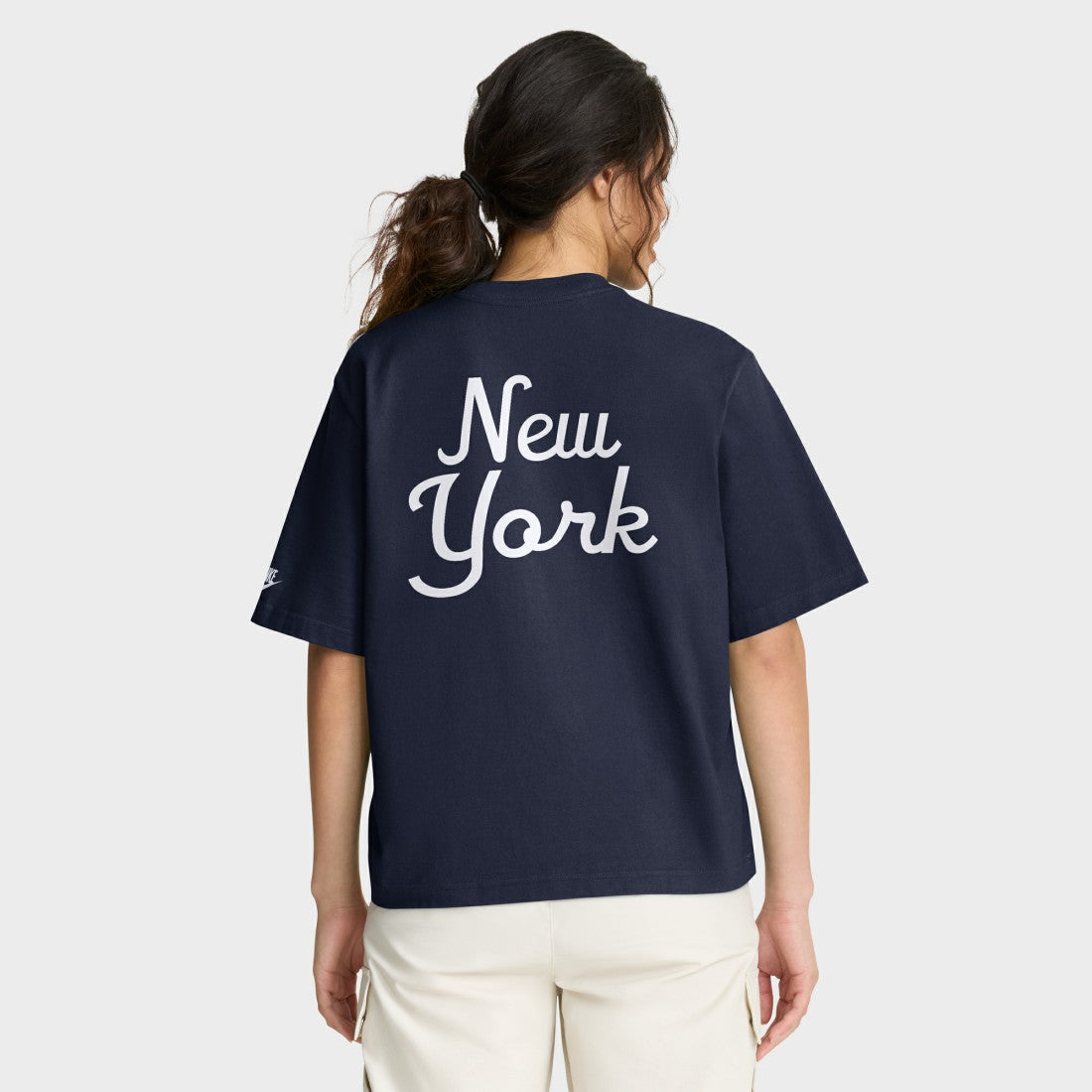 New York Giants Women's Rewind Pocket Boxy T-Shirt Royal